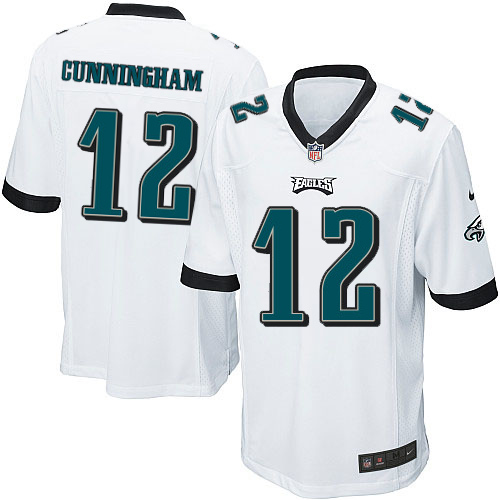 Men's Game Randall Cunningham Nike Jersey White Road - #12 NFL Philadelphia Eagles